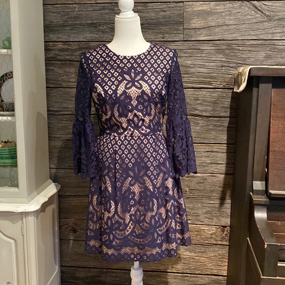 Worn once! Eliza J navy lace dress
